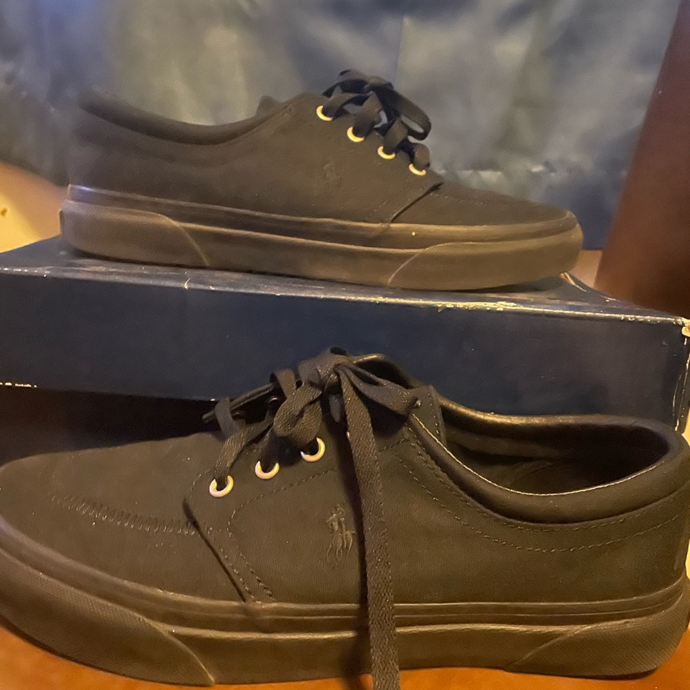 All Black Polo Low-Top Shoes